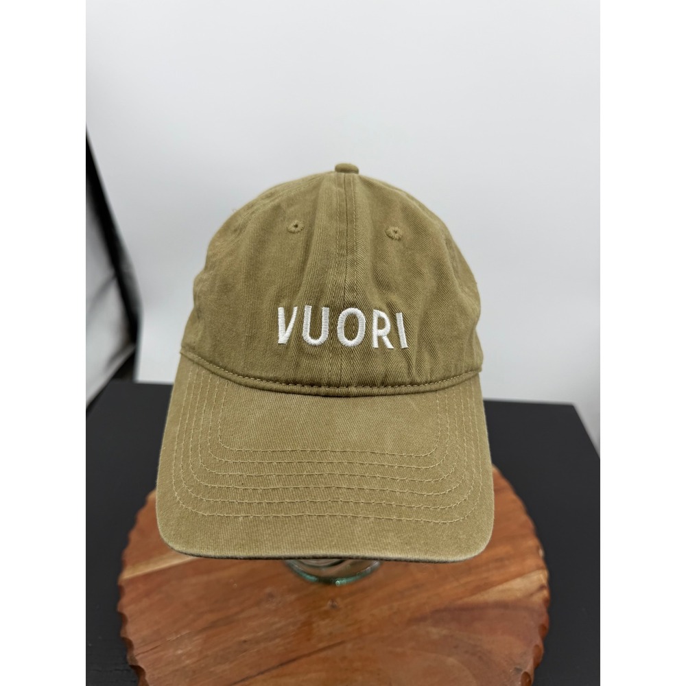 Vuori Dad Hat Baseball Cap Mens OSFM Olive Green Embroidered Logo Adjustable